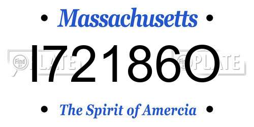 I72186O Massachusetts License Plate