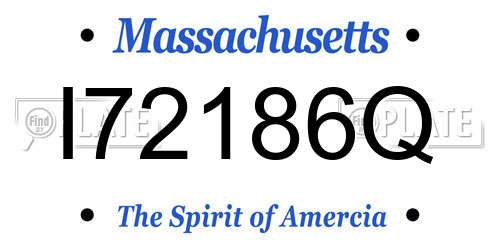 I72186Q Massachusetts License Plate