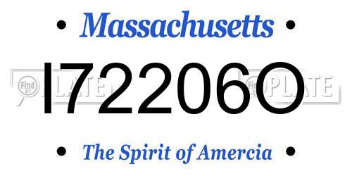 I72206O Massachusetts License Plate