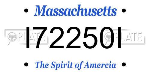 I72250I Massachusetts License Plate
