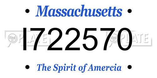 I722570 Massachusetts License Plate