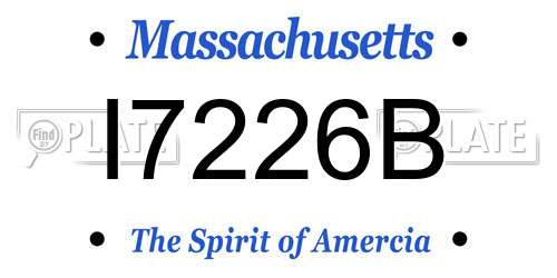 I7226B Massachusetts License Plate