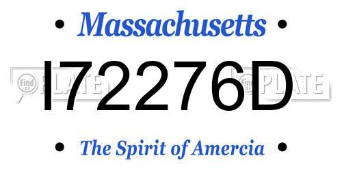 I72276D Massachusetts License Plate