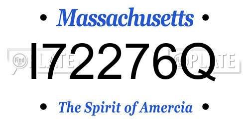 I72276Q Massachusetts License Plate