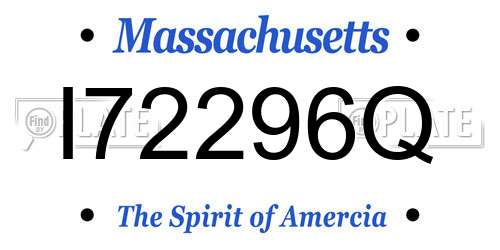 I72296Q Massachusetts License Plate