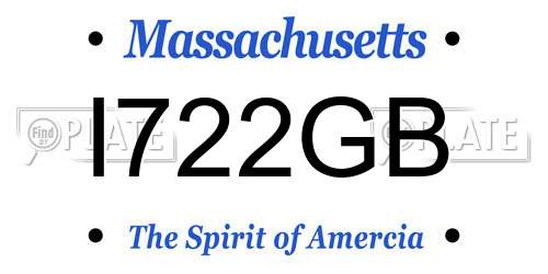 I722GB Massachusetts License Plate