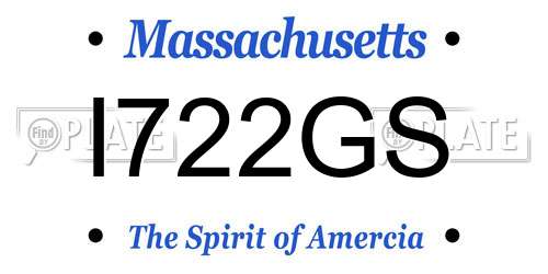 I722GS Massachusetts License Plate