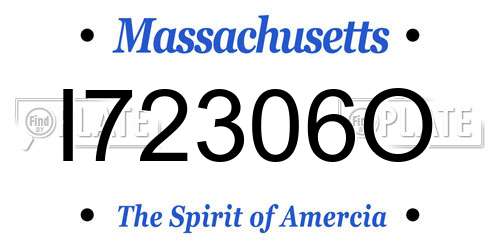 I72306O Massachusetts License Plate