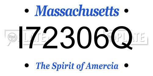 I72306Q Massachusetts License Plate
