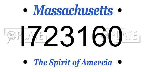 I723160 Massachusetts License Plate