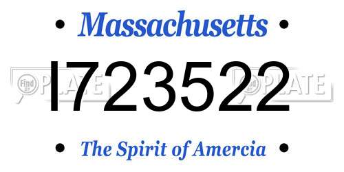 I723522 Massachusetts License Plate