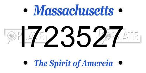 I723527 Massachusetts License Plate