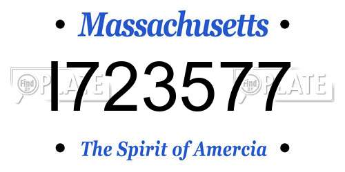 I723577 Massachusetts License Plate