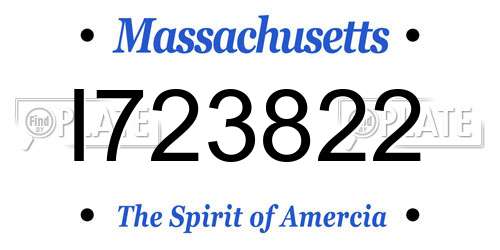 I723822 Massachusetts License Plate