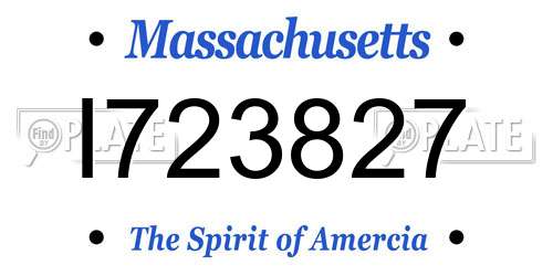 I723827 Massachusetts License Plate