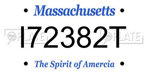 I72382T Massachusetts License Plate