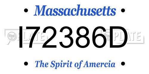 I72386D Massachusetts License Plate