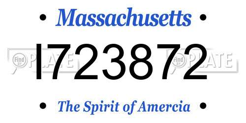 I723872 Massachusetts License Plate