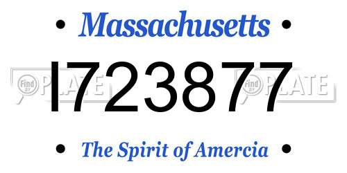 I723877 Massachusetts License Plate