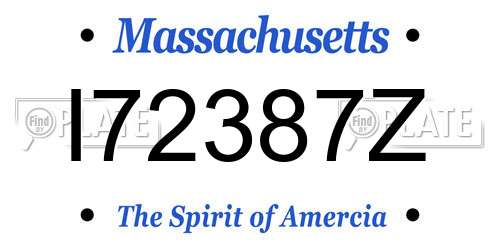 I72387Z Massachusetts License Plate