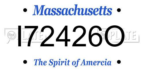 I72426O Massachusetts License Plate
