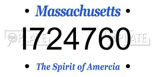 I724760 Massachusetts License Plate
