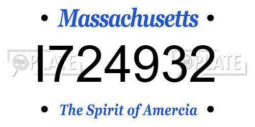 I724932 Massachusetts License Plate