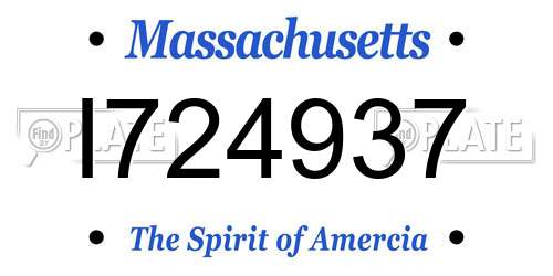 I724937 Massachusetts License Plate