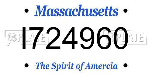 I724960 Massachusetts License Plate