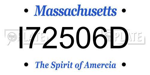 I72506D Massachusetts License Plate