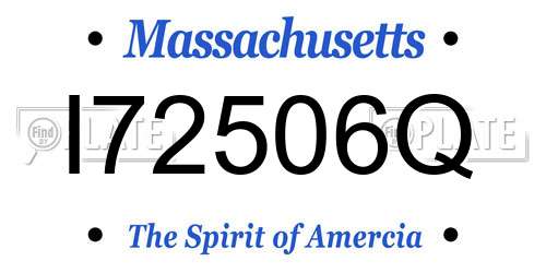 I72506Q Massachusetts License Plate