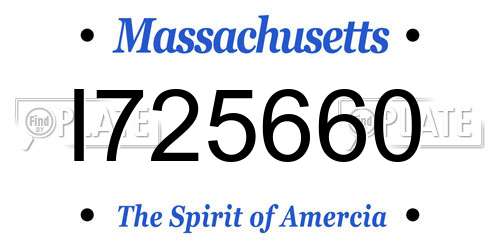 I725660 Massachusetts License Plate