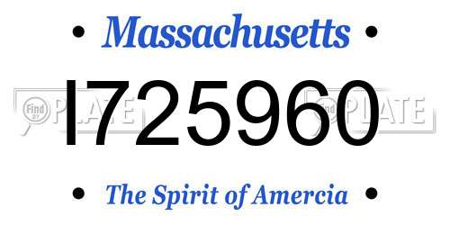 I725960 Massachusetts License Plate