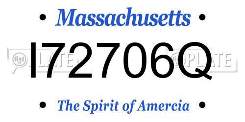 I72706Q Massachusetts License Plate
