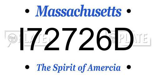 I72726D Massachusetts License Plate