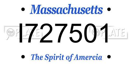 I727501 Massachusetts License Plate