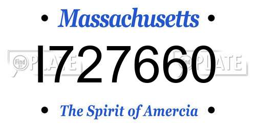I727660 Massachusetts License Plate