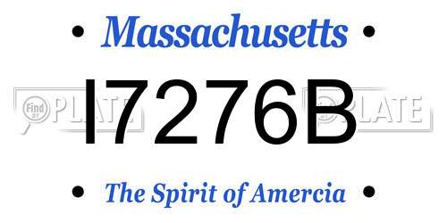 I7276B Massachusetts License Plate