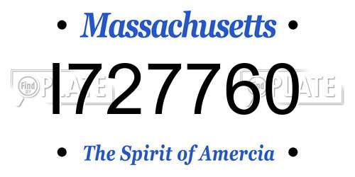 I727760 Massachusetts License Plate