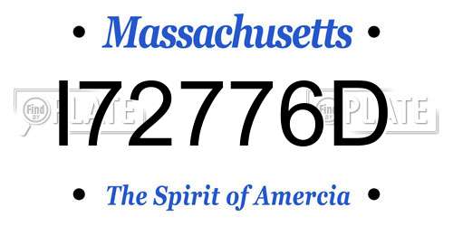 I72776D Massachusetts License Plate