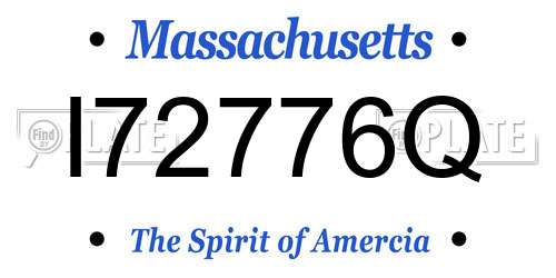 I72776Q Massachusetts License Plate