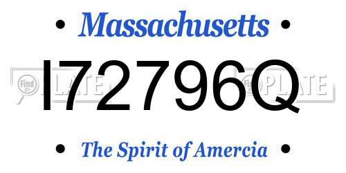 I72796Q Massachusetts License Plate