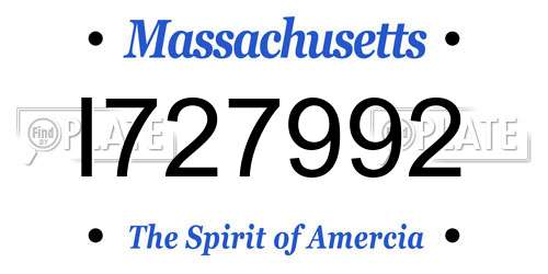 I727992 Massachusetts License Plate