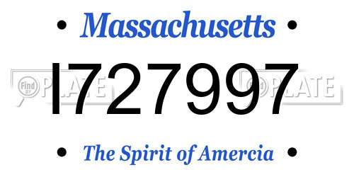 I727997 Massachusetts License Plate