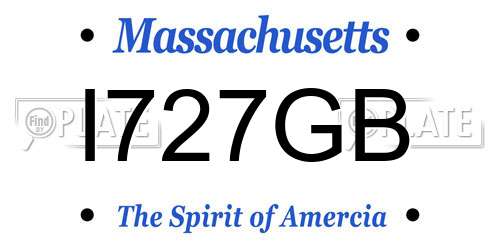 I727GB Massachusetts License Plate