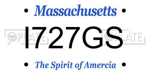I727GS Massachusetts License Plate