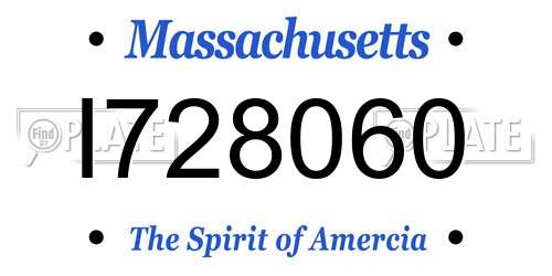 I728060 Massachusetts License Plate