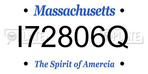 I72806Q Massachusetts License Plate