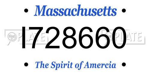 I728660 Massachusetts License Plate