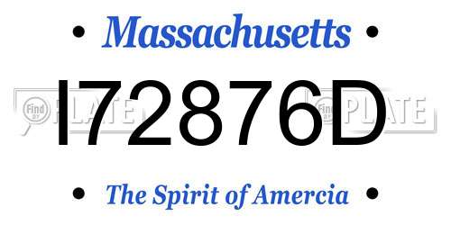 I72876D Massachusetts License Plate